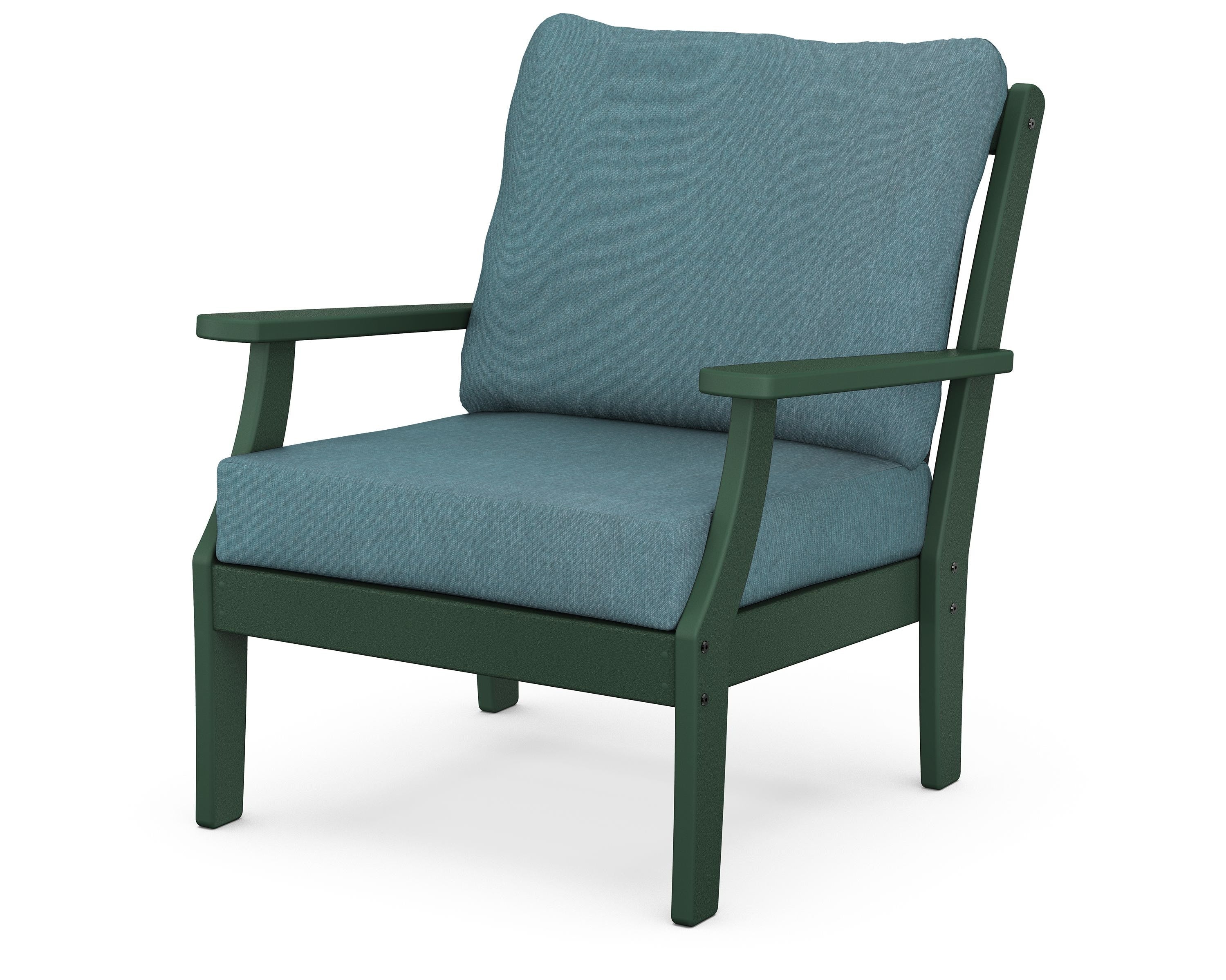 POLYWOOD® Braxton Deep Seating Chair in Green / Ocean Teal