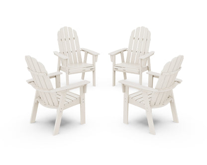 POLYWOOD® Vineyard 4-Piece Curveback Upright Adirondack Conversation Set in Sand