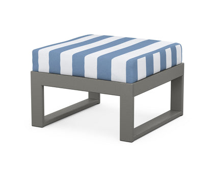 Unbranded Modular Ottoman - Modern in Slate Grey / Cabana Stripe Sky Blue