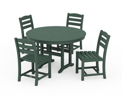POLYWOOD® La Casa Café Side Chair 5-Piece Round Farmhouse Dining Set in Green