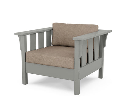 Martha Stewart by POLYWOOD® Acadia Deep Seating Chair in Slate Grey / Spiced Burlap