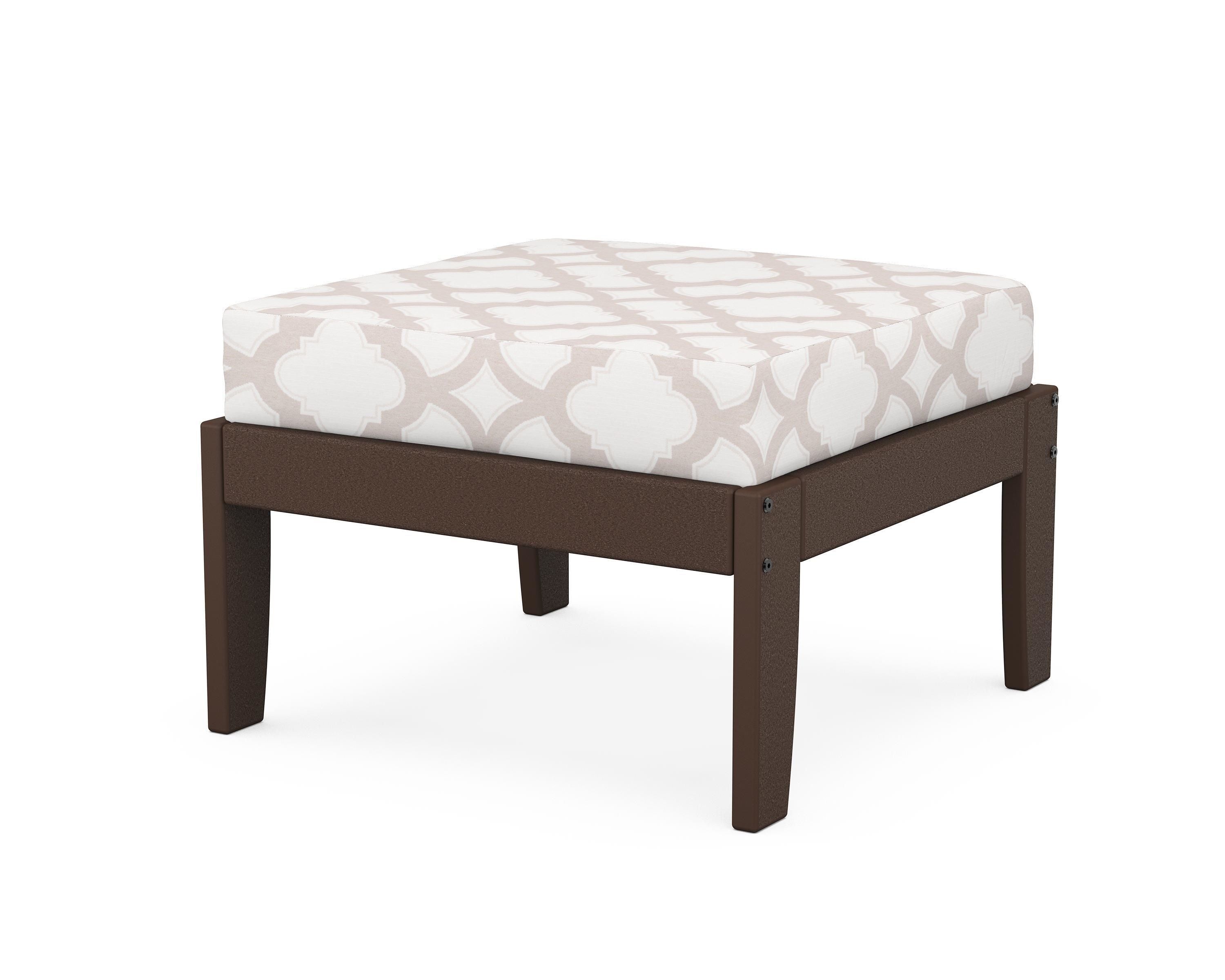 Unbranded Modular Ottoman - Classic in Mahogany / Trellis Dune Burlap