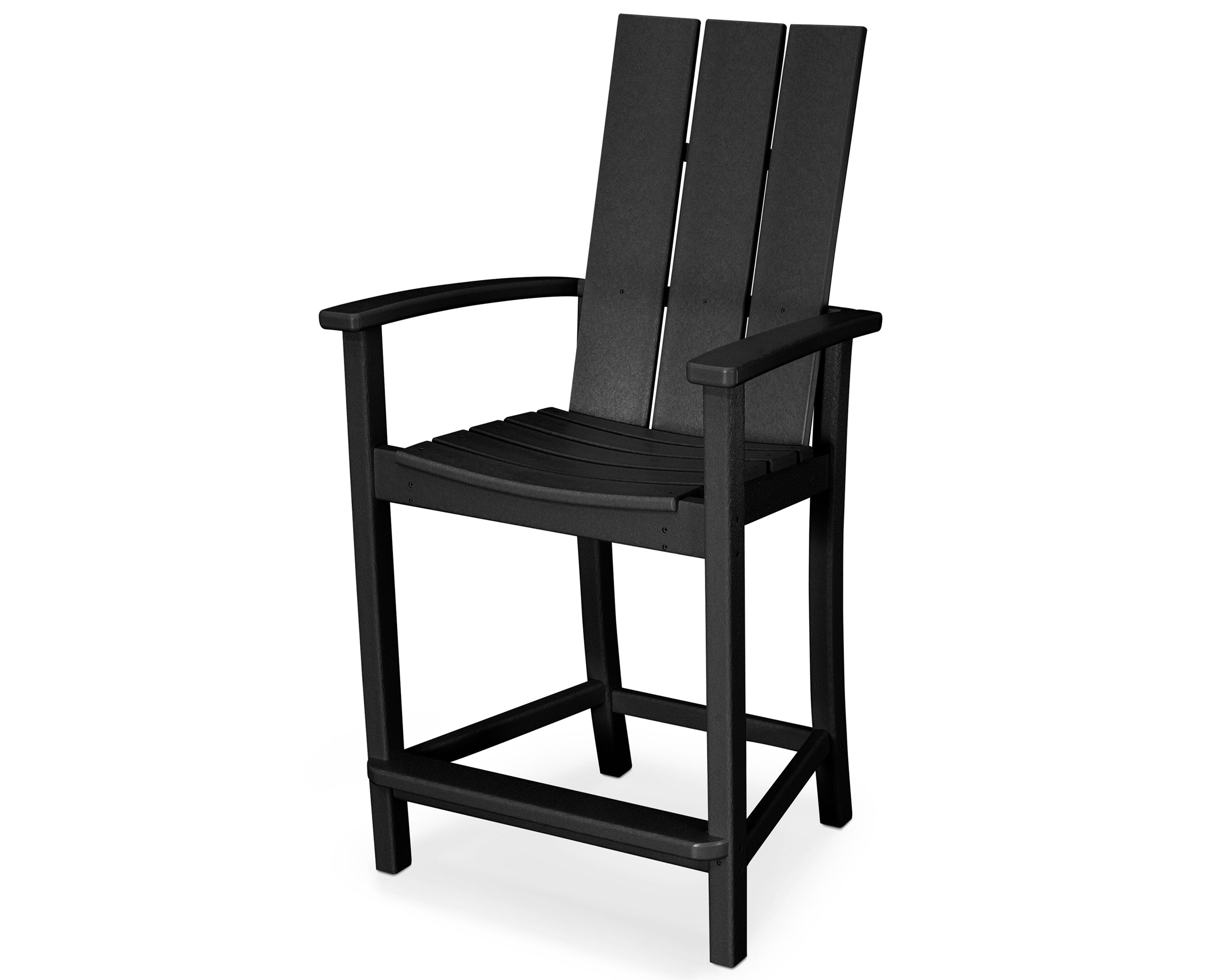 POLYWOOD® Modern Adirondack Counter Chair in Black