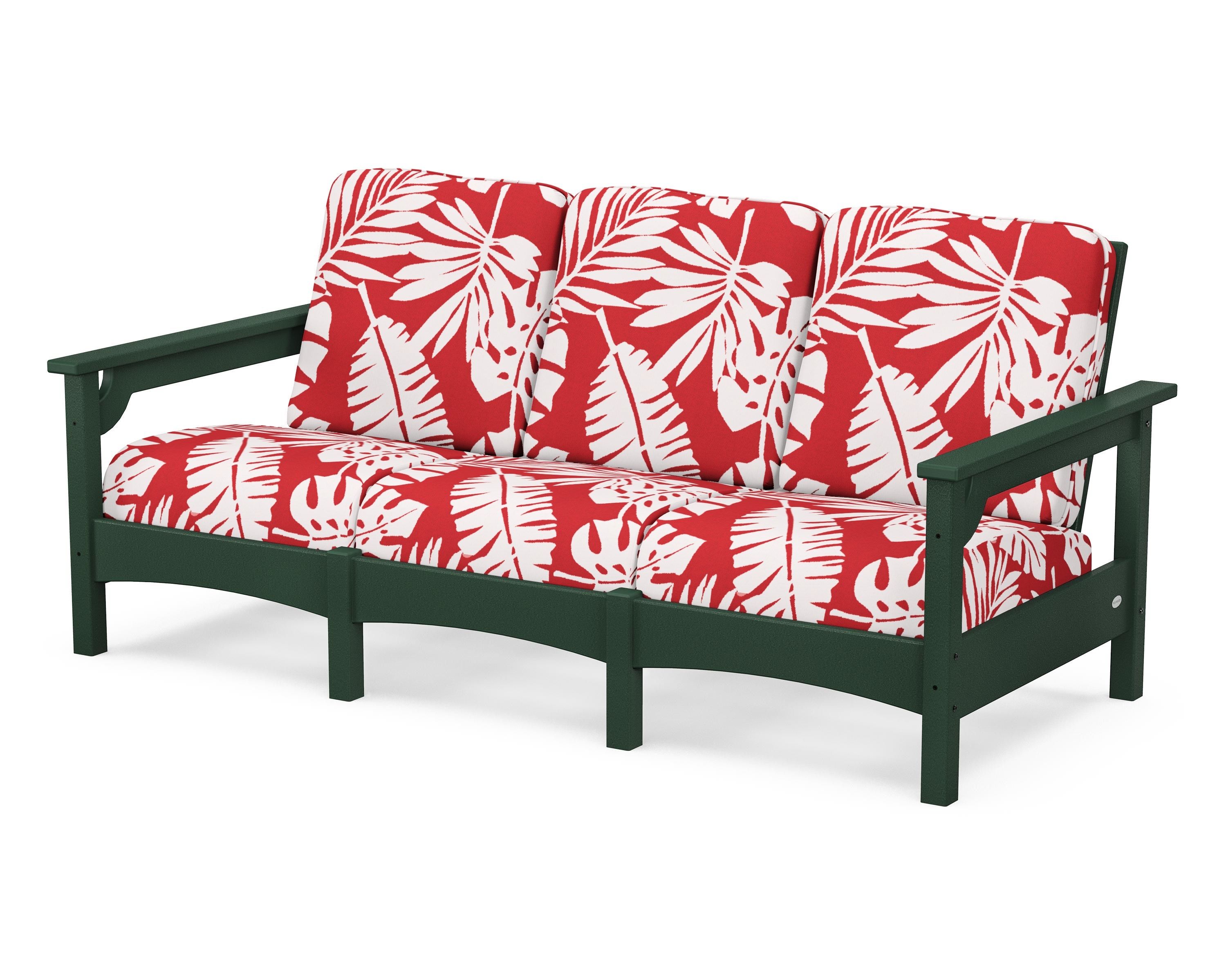 POLYWOOD® Club Sofa in Green / Leaf Crimson