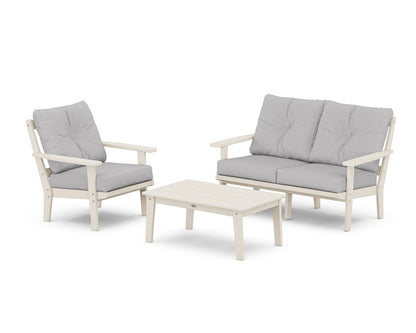 POLYWOOD® Prairie 3-Piece Deep Seating Set with Loveseat in Sand / Granite