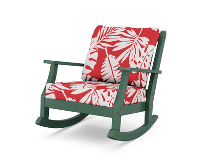 Country Living Wovendale Deep Seating Rocking Chair in Green / Leaf Crimson