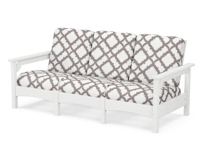 POLYWOOD® Club Sofa in White / Trellis Grey Mist