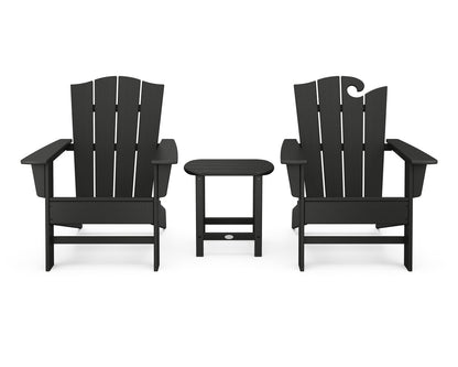 POLYWOOD® Wave Collection 3-Piece Set in Black