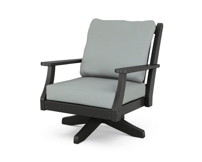 Country Living Wovendale Deep Seating Swivel Chair in Black / Spa