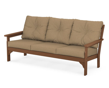 POLYWOOD® Vineyard Deep Seating Sofa in Teak / Sesame