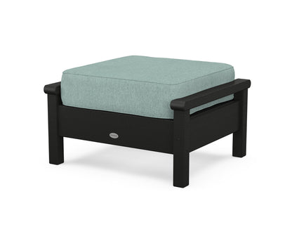 POLYWOOD® Harbour Deep Seating Ottoman in Black / Glacier Spa