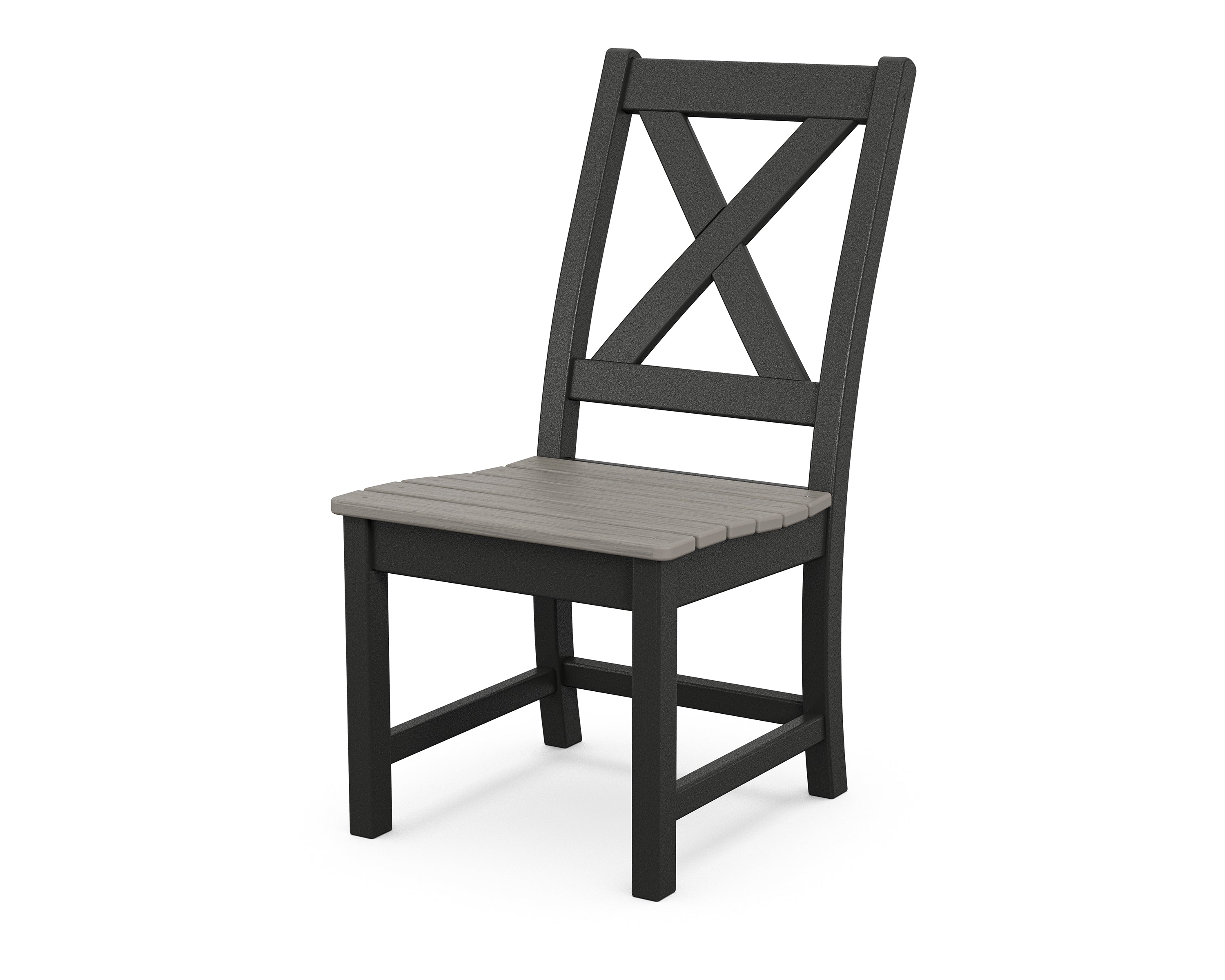 POLYWOOD® Braxton Dining Side Chair in Black / Driftwood