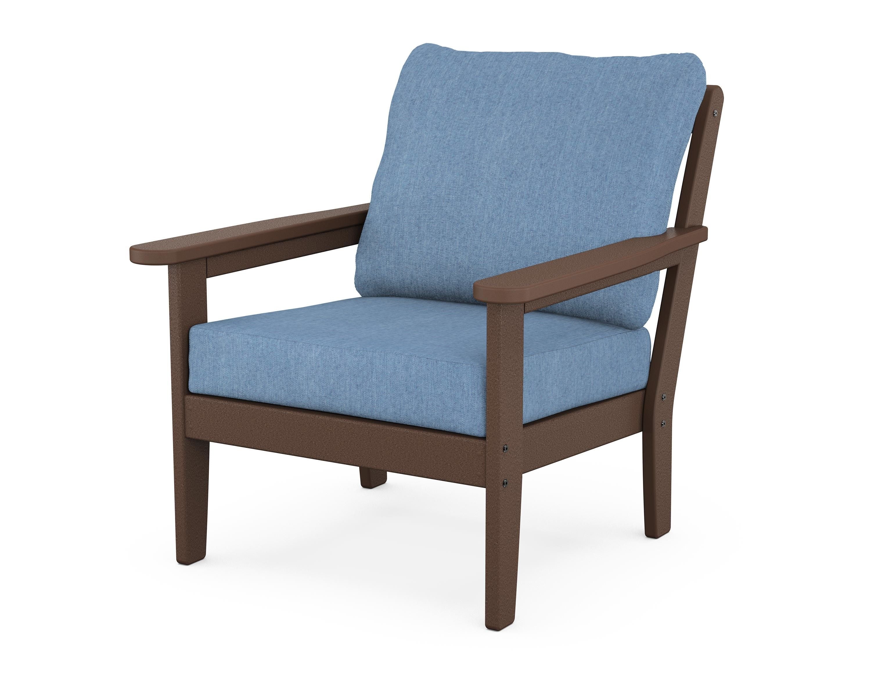 Country Living Cottage Deep Seating Chair in Mahogany / Sky Blue