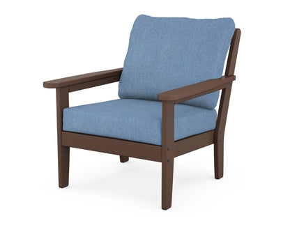 Country Living Cottage Deep Seating Chair in Mahogany / Sky Blue