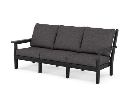 POLYWOOD® Chippendale Deep Seating Sofa in Black / Ash Charcoal