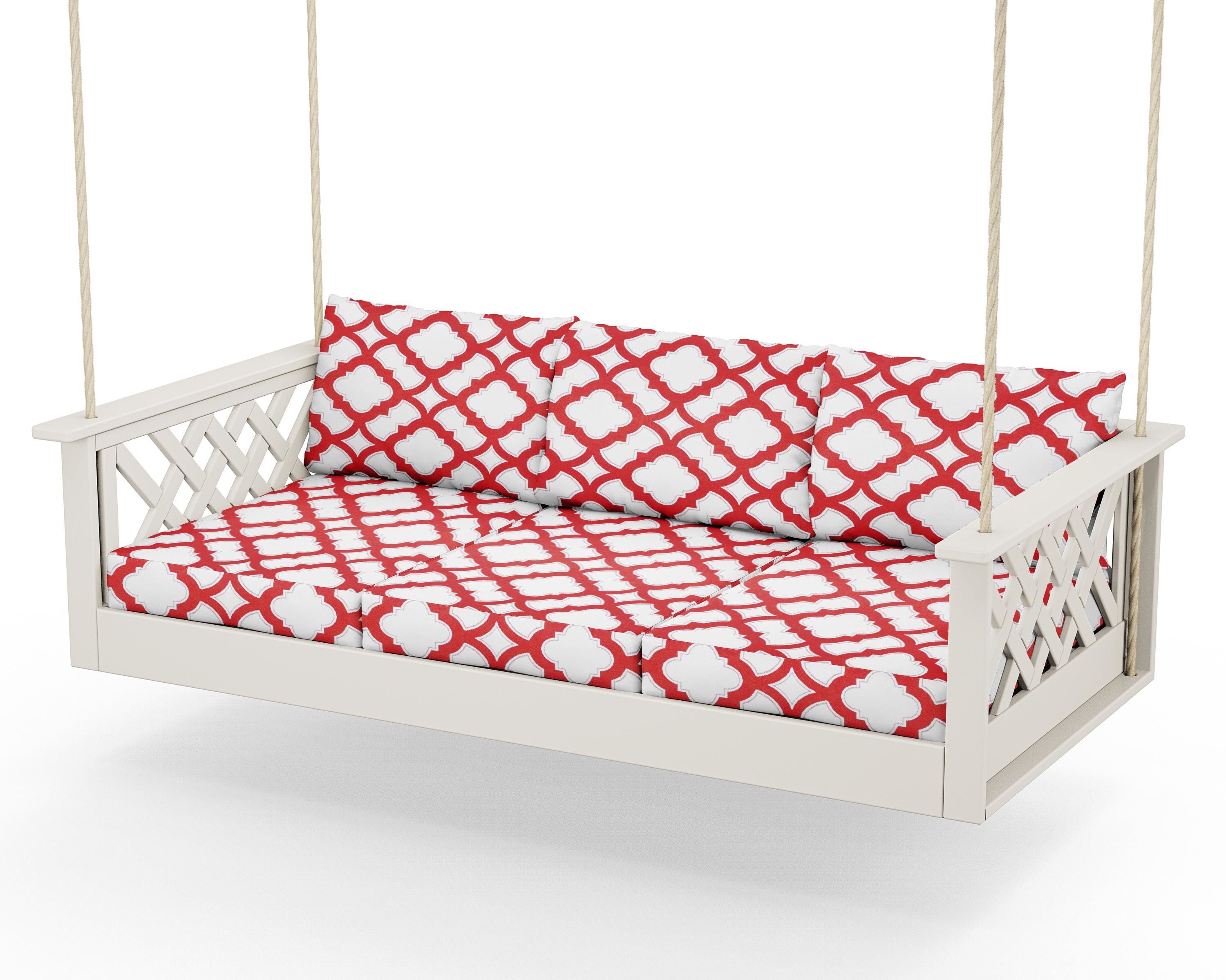 Country Living Wovendale Daybed Swing in Sand / Trellis Crimson