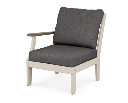 POLYWOOD® Braxton Modular Left Arm Chair in Sand / Kona / Ash Charcoal