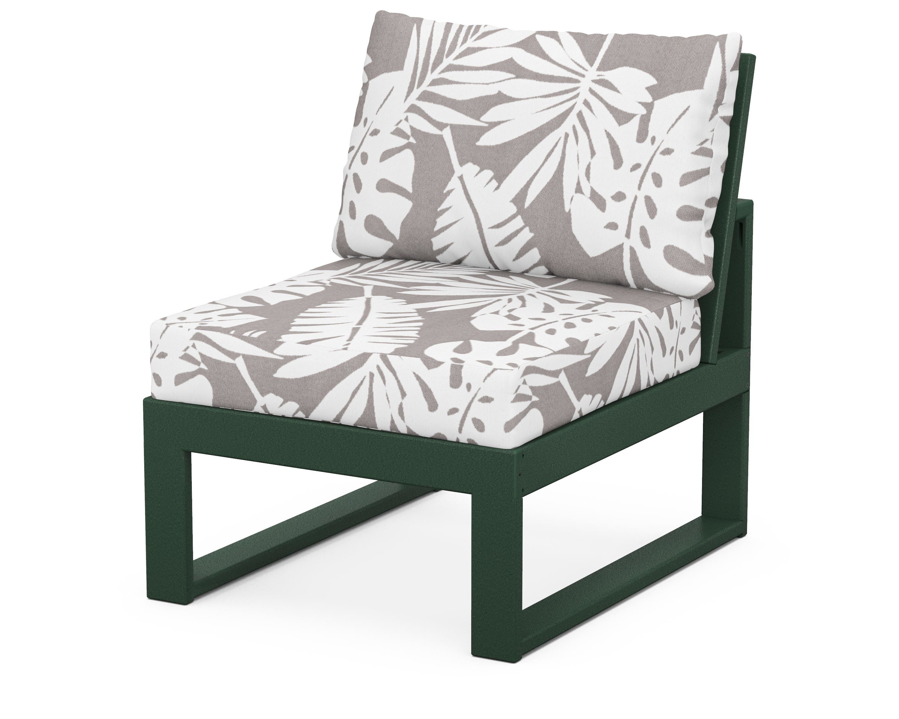 Unbranded Modular Armless Chair in Green / Leaf Grey Mist