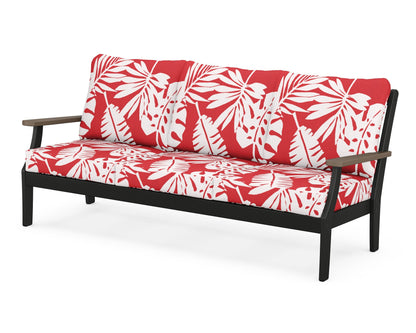 POLYWOOD® Braxton Deep Seating Sofa in Black / Kona / Leaf Crimson