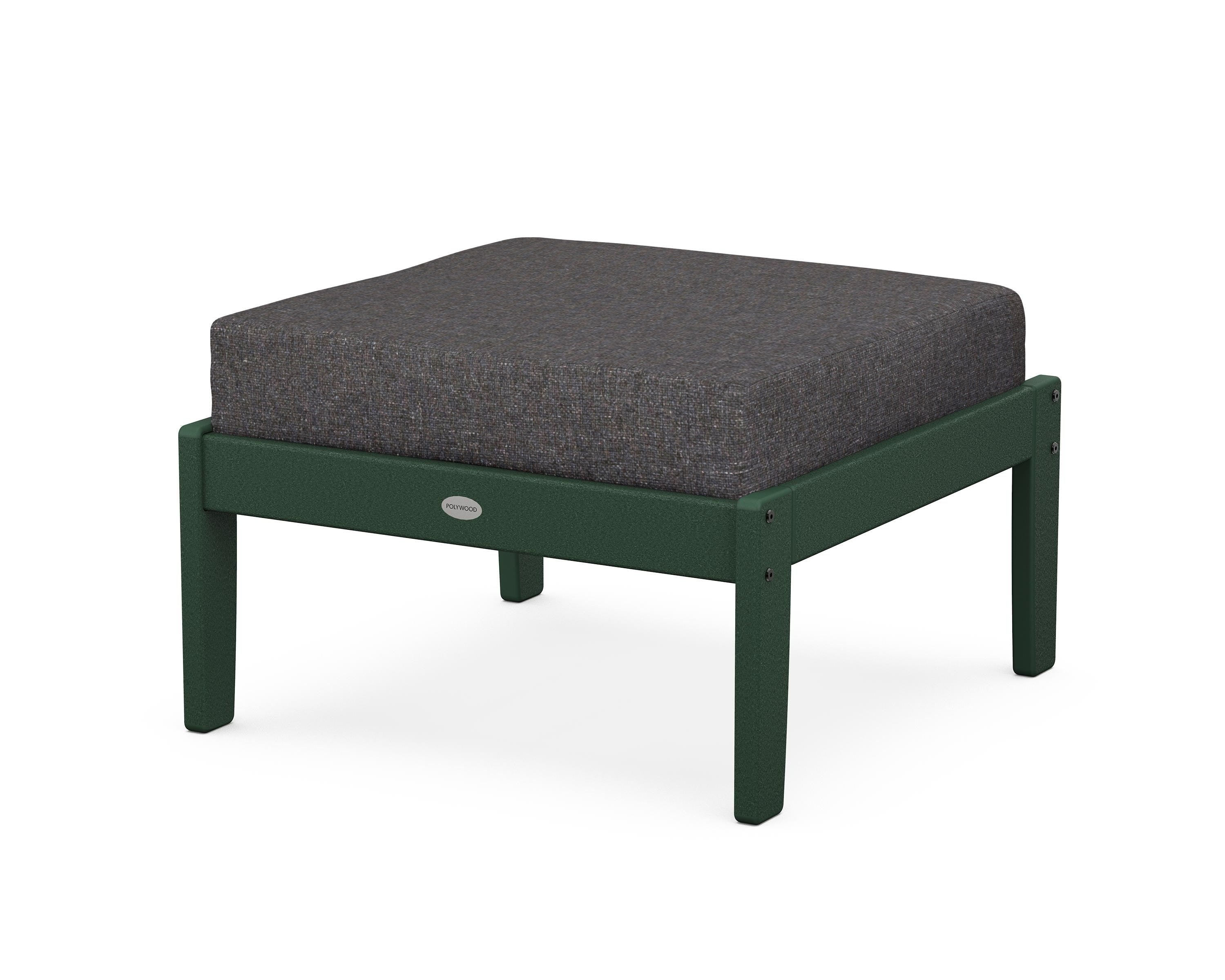 POLYWOOD® Braxton Deep Seating Ottoman in Green / Ash Charcoal
