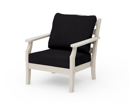 Draper James™ by  POLYWOOD® Savannah Deep Seating Chair in Sand / Midnight Linen