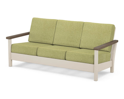 POLYWOOD® Harbour Deep Seating Sofa in Sand / Kona / Chartreuse Boucle