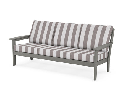 Country Living Cottage Deep Seating Sofa in Slate Grey / Cabana Stripe Grey Mist
