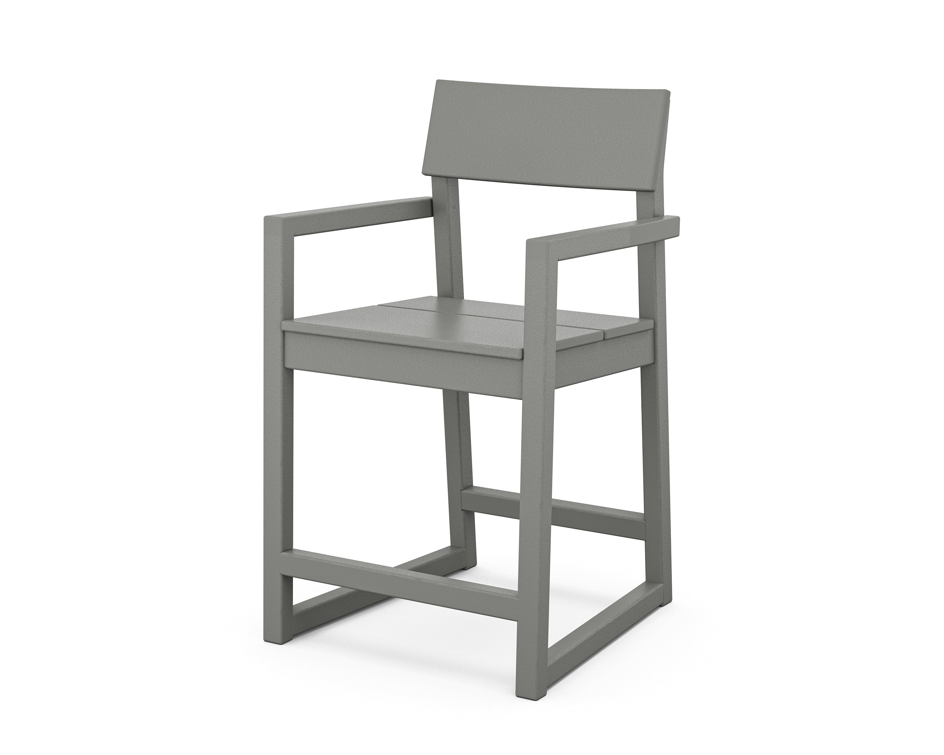 POLYWOOD® EDGE Counter Arm Chair in Slate Grey
