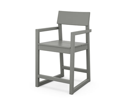 POLYWOOD® EDGE Counter Arm Chair in Slate Grey