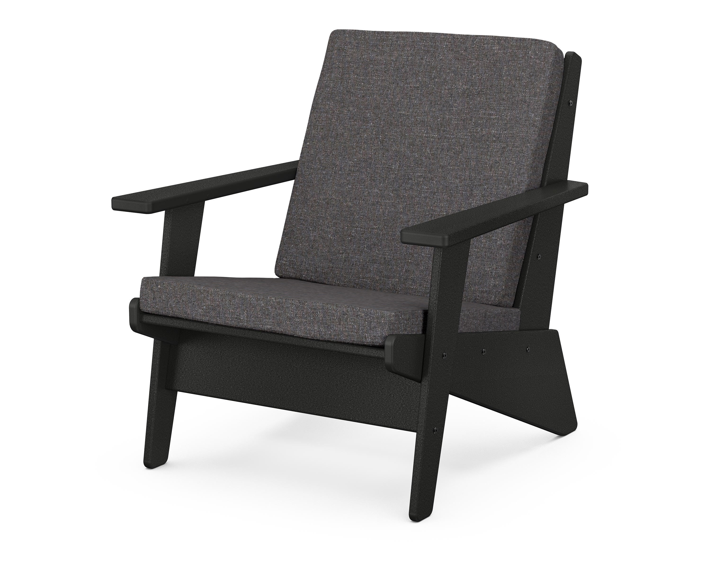 POLYWOOD® Riviera Modern Lounge Chair in Black / Ash Charcoal