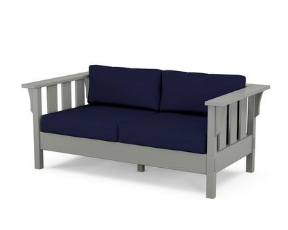 Martha Stewart by POLYWOOD® Acadia Deep Seating Loveseat in Slate Grey / Navy