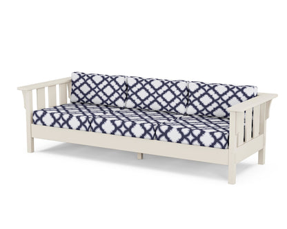 Martha Stewart by POLYWOOD® Acadia Deep Seating Sofa in Sand / Trellis Navy