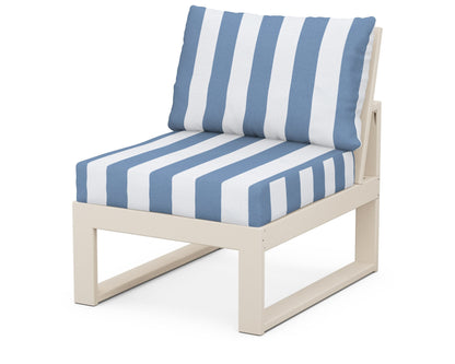 Unbranded Modular Armless Chair in Sand / Cabana Stripe Sky Blue