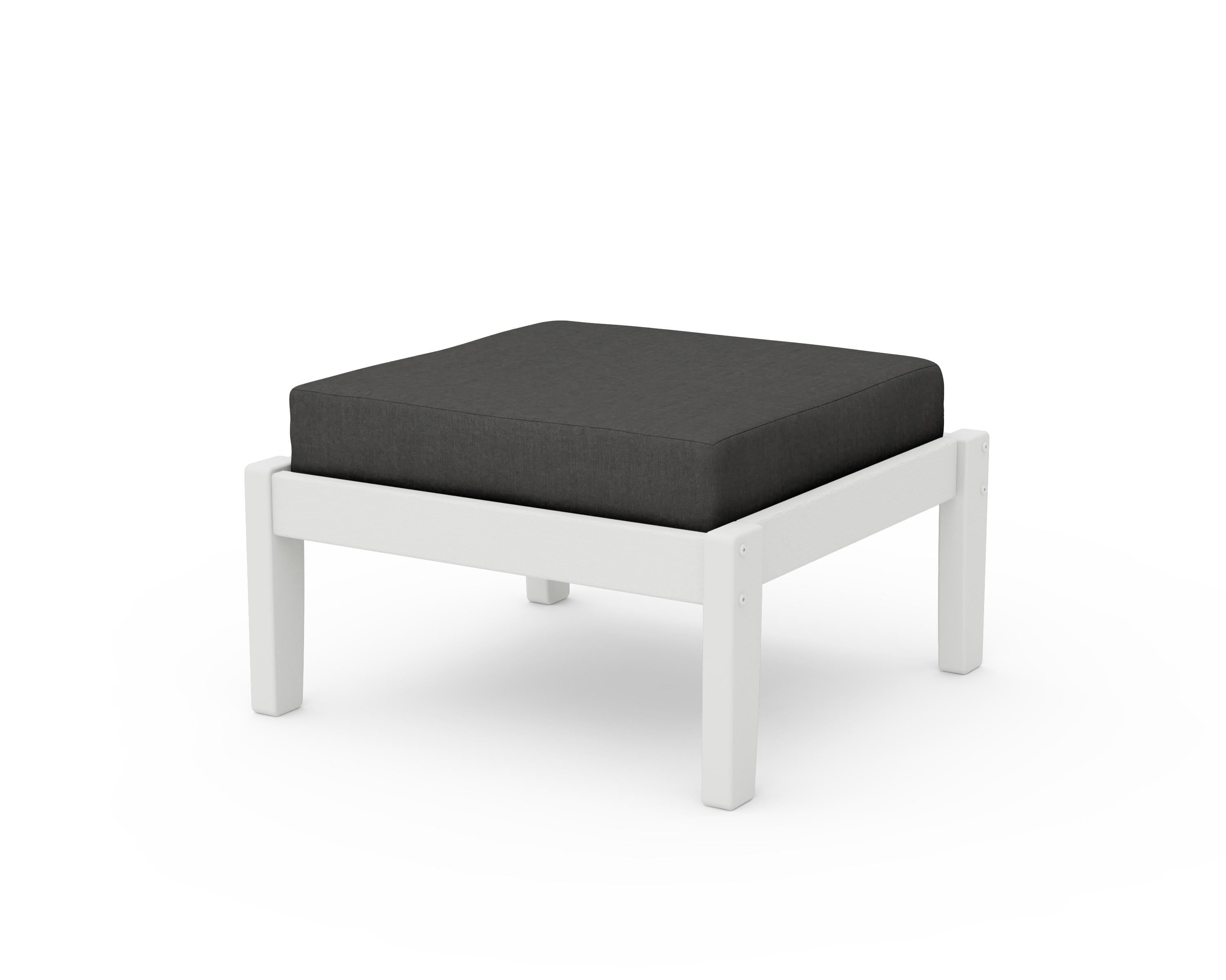 Unbranded Deep Seating Ottoman in Vintage White / Spectrum Carbon