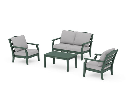 Draper James™ by  POLYWOOD® Savannah 4-Piece Deep Seating Set with Loveseat in Green / Granite