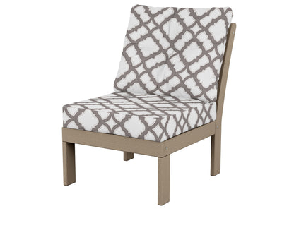 POLYWOOD® Vineyard Modular Armless Chair in Vintage Sahara / Trellis Grey Mist