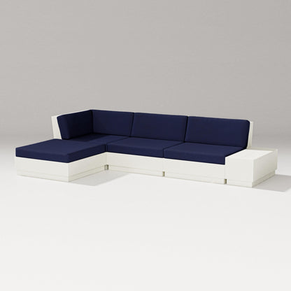 PW Designer Series Elevate Chaise Sectional in Vintage White / Navy
