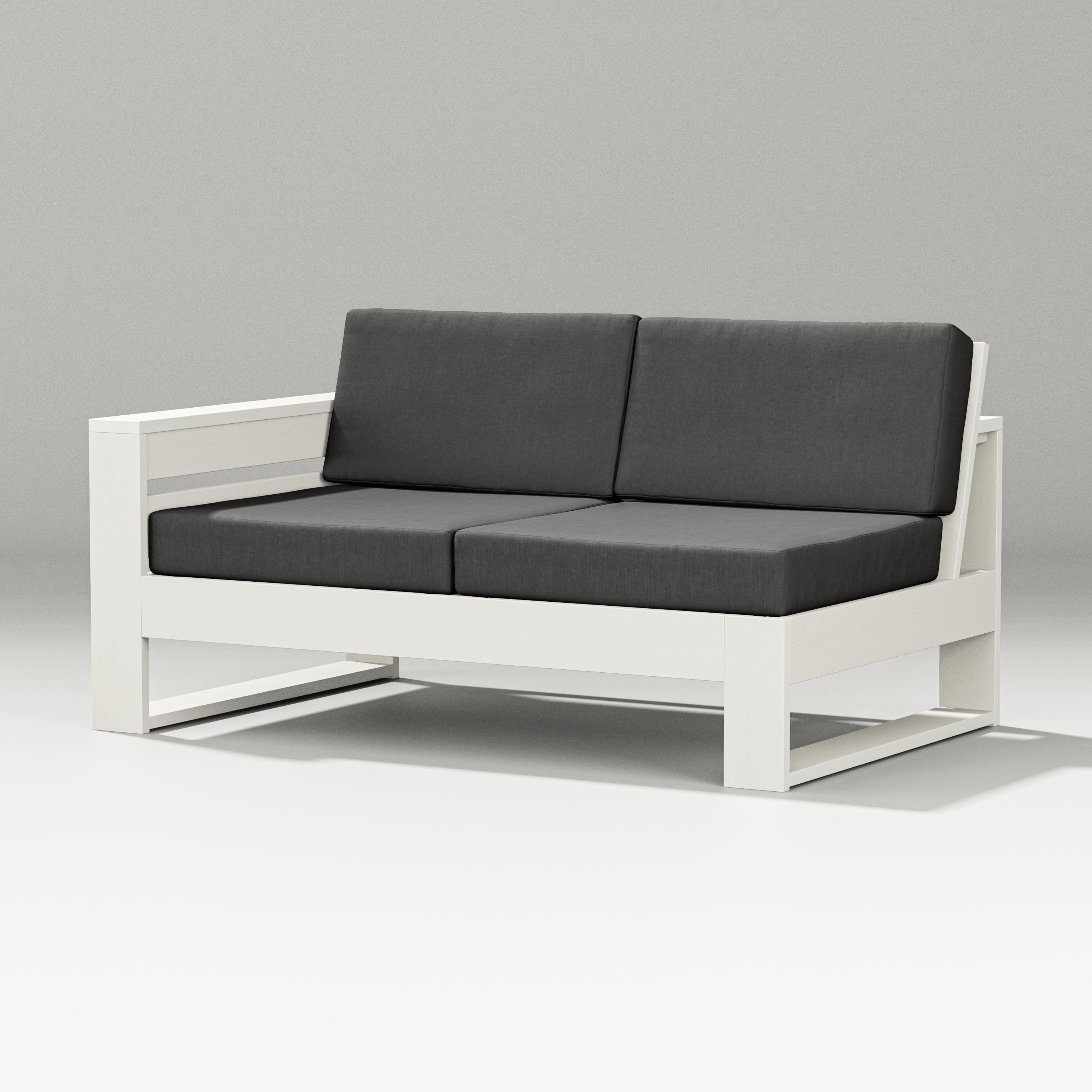 PW Designer Series Latitude Modular Left Arm Loveseat in Vintage White / Spectrum Carbon