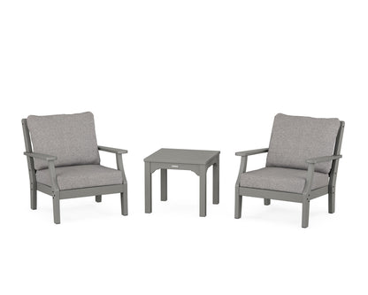 Martha Stewart by POLYWOOD® Chinoiserie 3-Piece Deep Seating Set in Slate Grey / Grey Mist