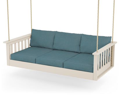 POLYWOOD® Vineyard Daybed Swing in Sand / Ocean Teal