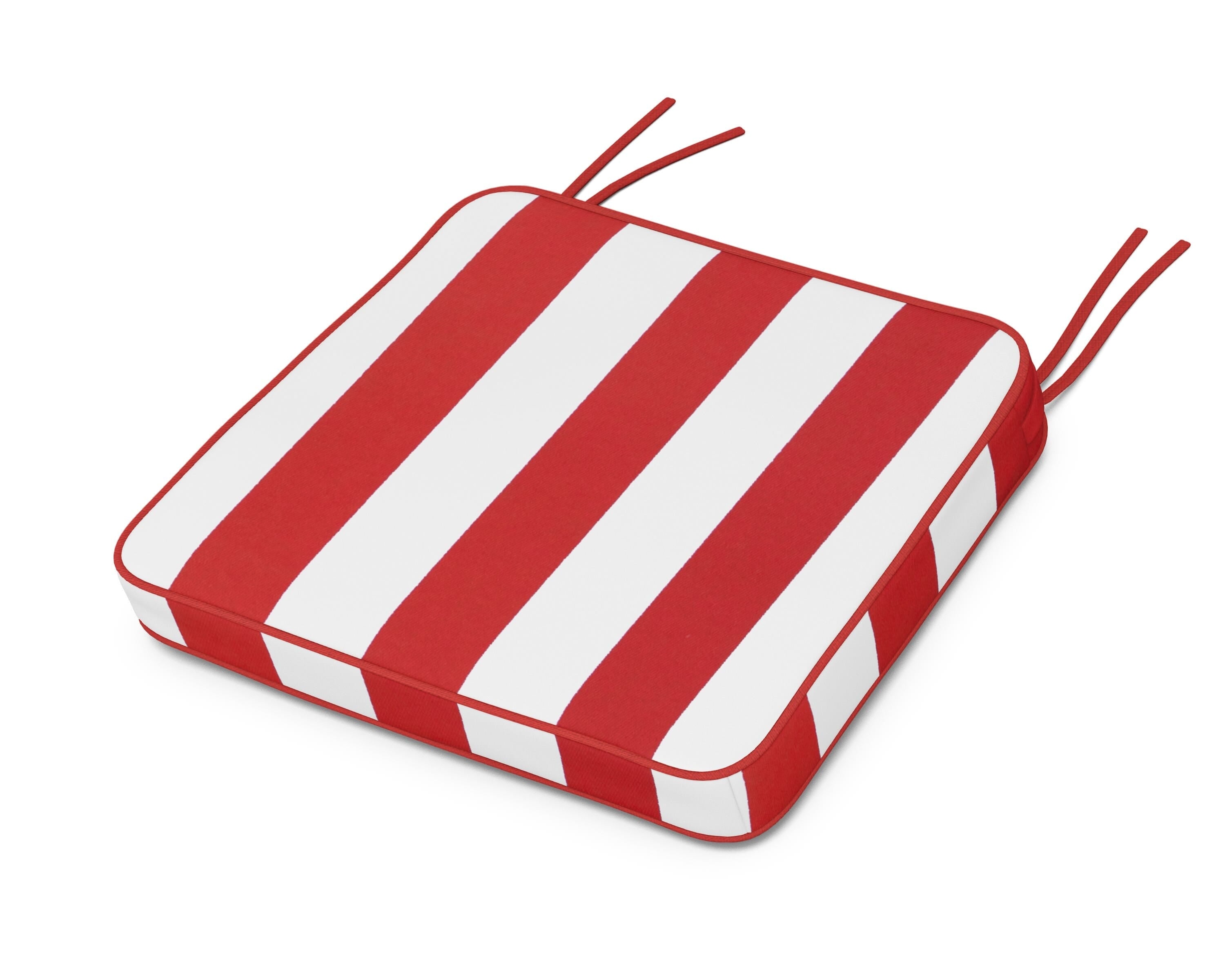Martha Stewart by POLYWOOD® Chinoiserie Arm Chair Seat Cushion in Cabana Stripe Crimson