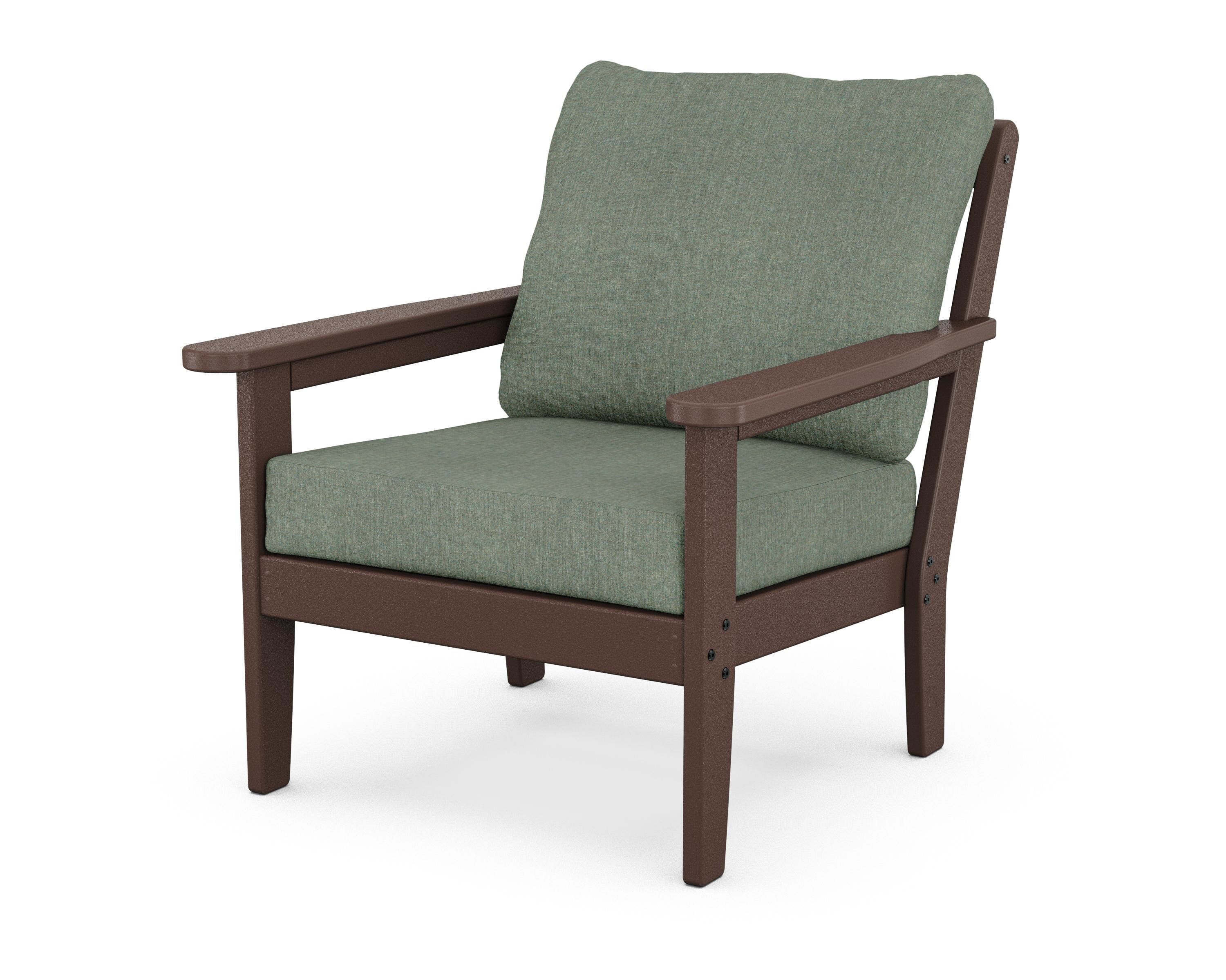 Country Living Cottage Deep Seating Chair in Mahogany / Cast Sage