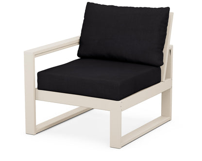 POLYWOOD® EDGE Modular Left Arm Chair in Sand / Midnight Linen