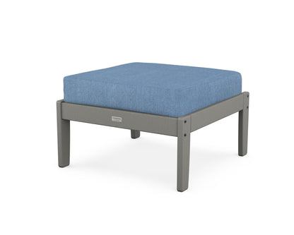 Country Living Cottage Deep Seating Ottoman in Slate Grey / Sky Blue