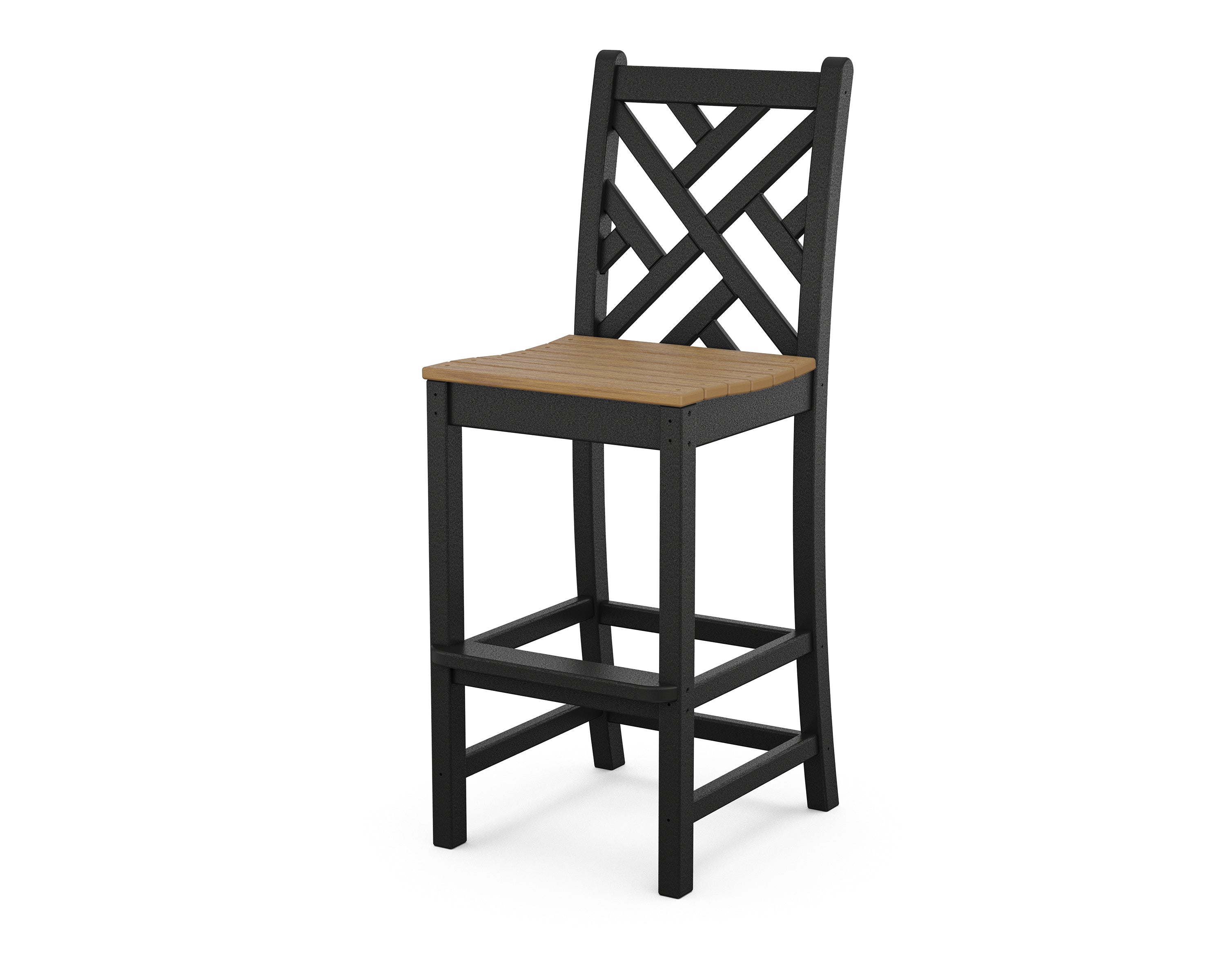 POLYWOOD® Chippendale Bar Side Chair in Black / Natural