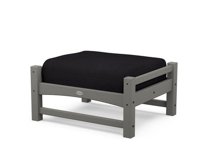 POLYWOOD® Club Ottoman in Slate Grey / Midnight Linen
