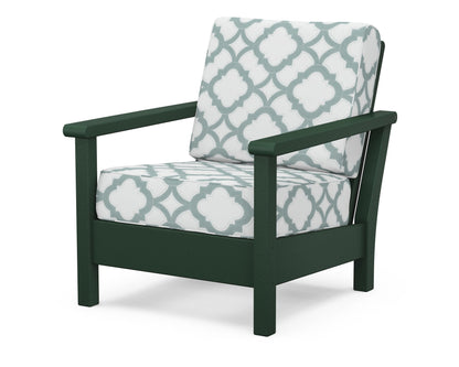 POLYWOOD® Harbour Deep Seating Chair in Green / Trellis Glacier Spa