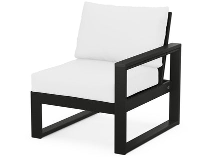 POLYWOOD® EDGE Modular Right Arm Chair in Black / Natural