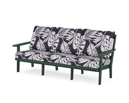 POLYWOOD® Oxford Deep Seating Sofa in Green / Leaf Navy