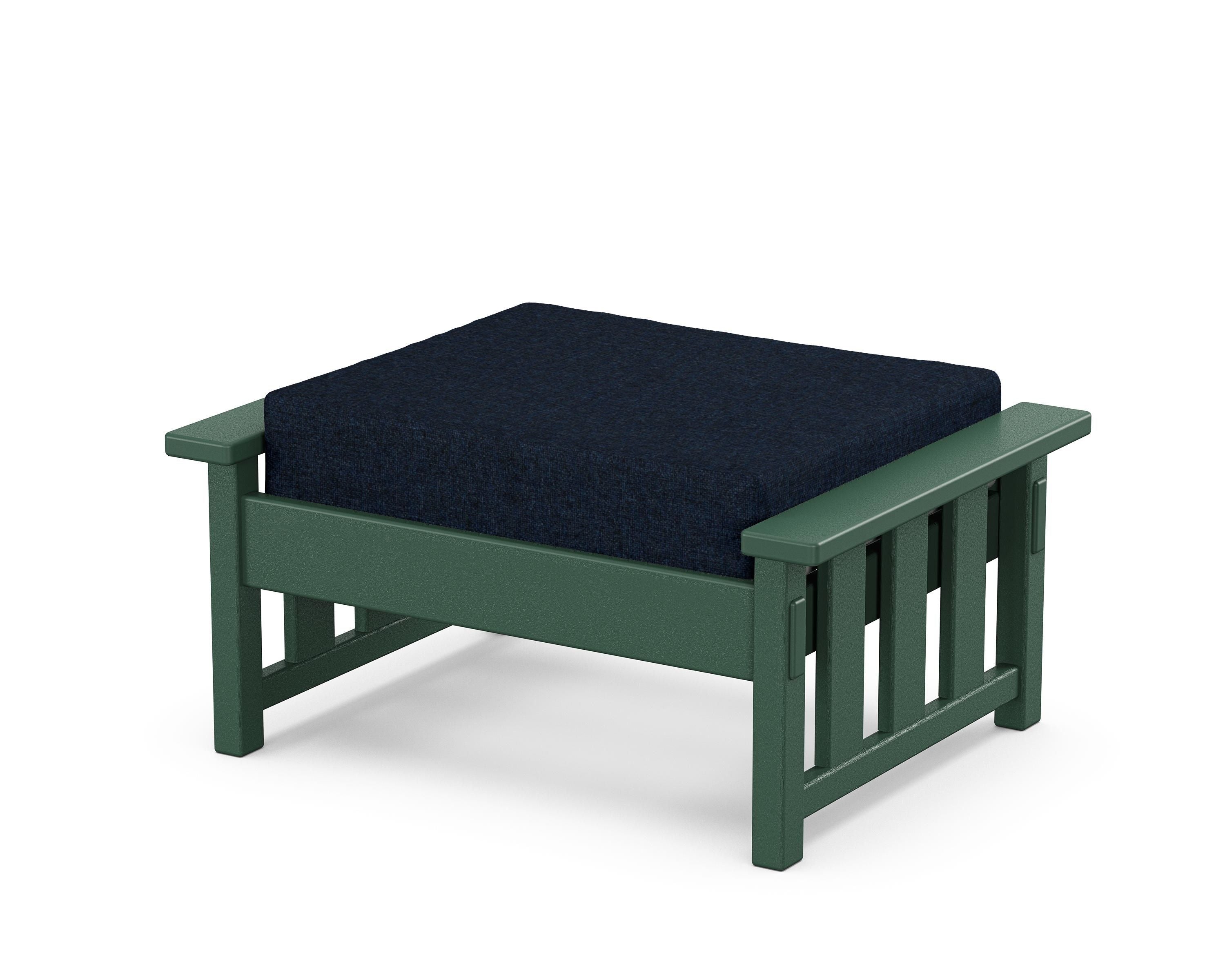 Martha Stewart by POLYWOOD® Acadia Deep Seating Ottoman in Green / Marine Indigo